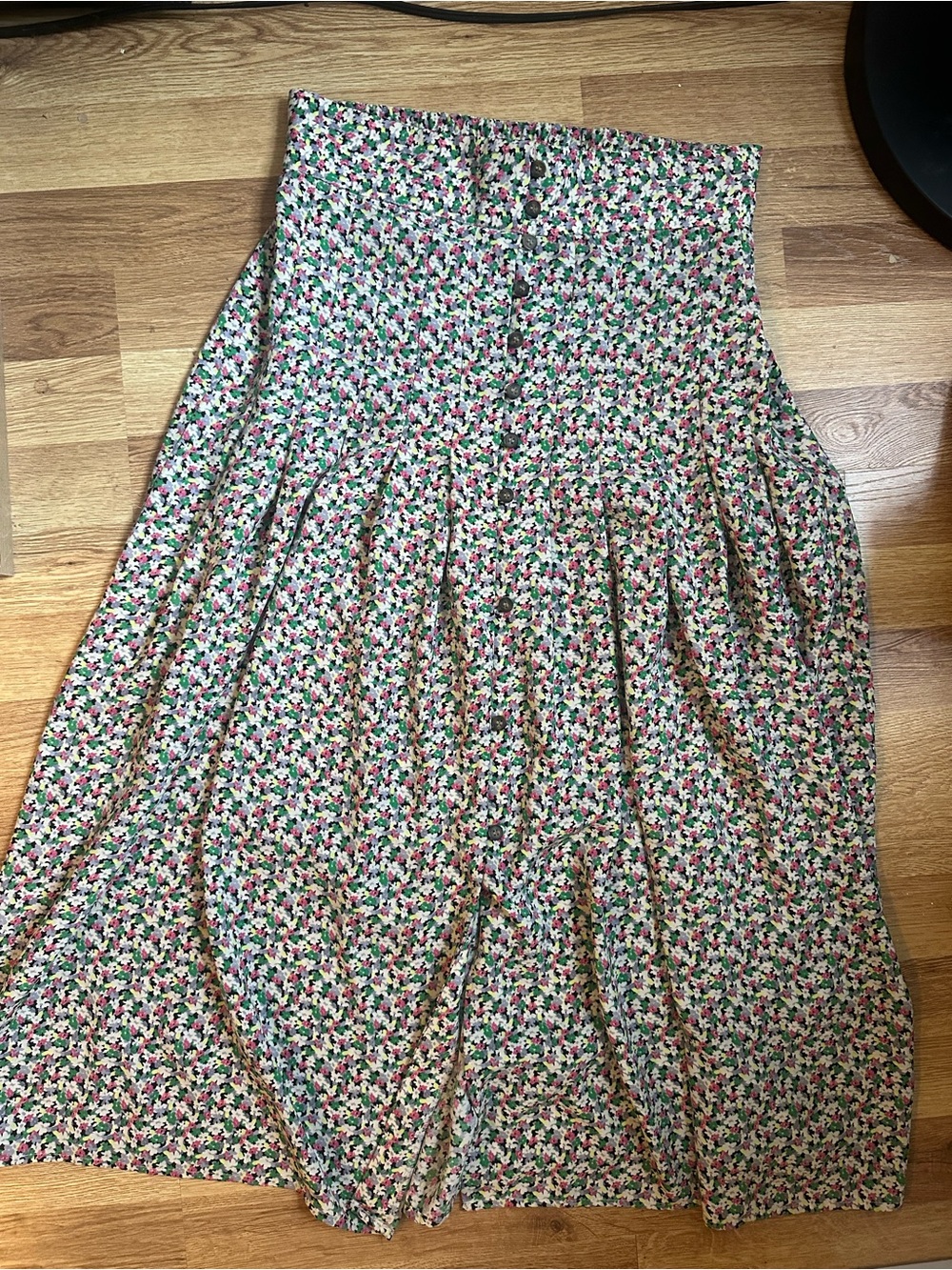 H&M Floral Maxi Skirt in Pink, Green & White